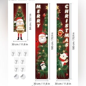 Brand New-WALPLUS Christmas Decorations Banner with Lights-3 Pieces